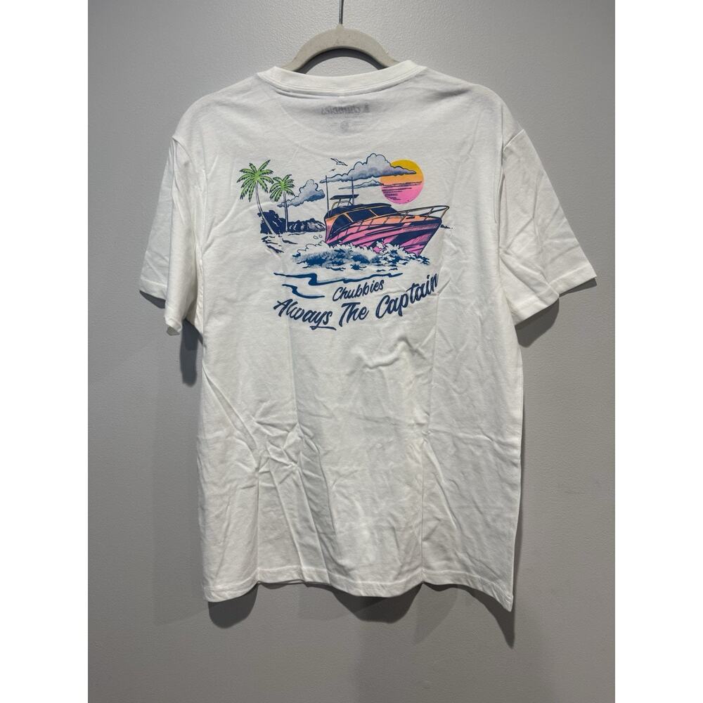 NWT Chubbies Men's Captain's License White Graphic TShirt Boat Vacation - Picture 10 of 14